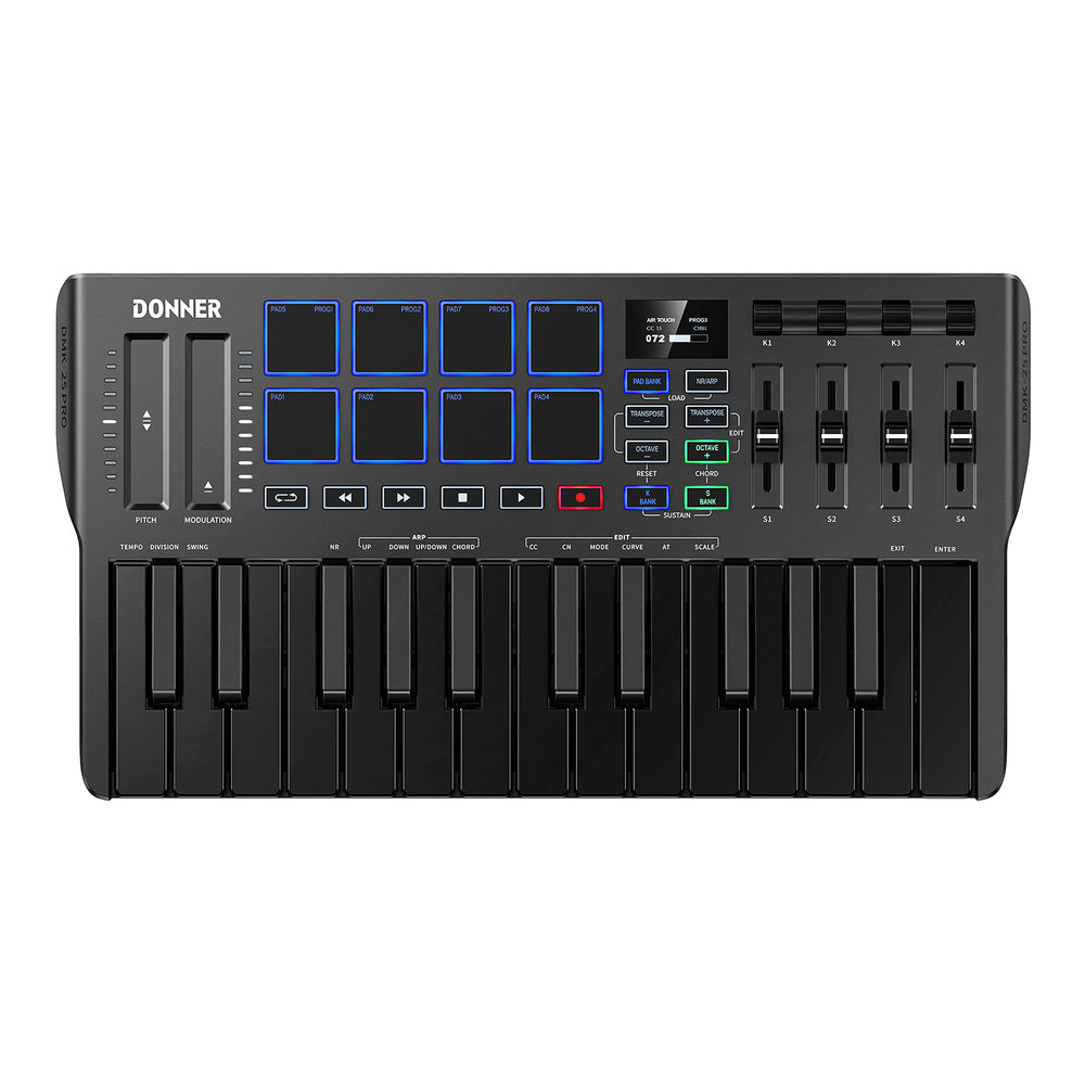 Controlador de teclado MIDI Donner DMK-25 PRO
