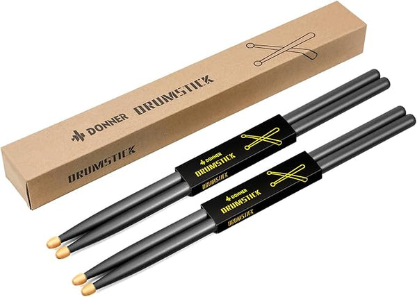 Donner Baquetas de madera de arce 5A, 2 pares con bolsa