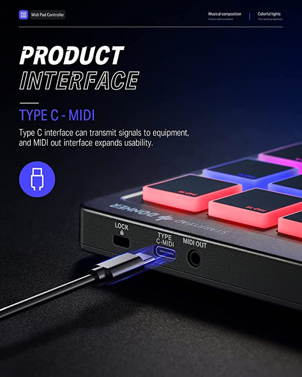 Máquina de creación de ritmos MIDI Donner