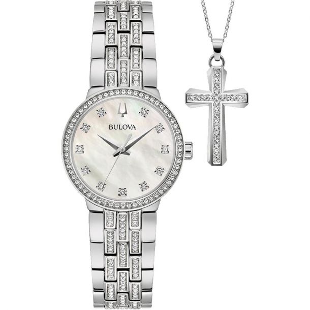 BULOVA CRYSTAL ACCENT MOTHER OF PEARL