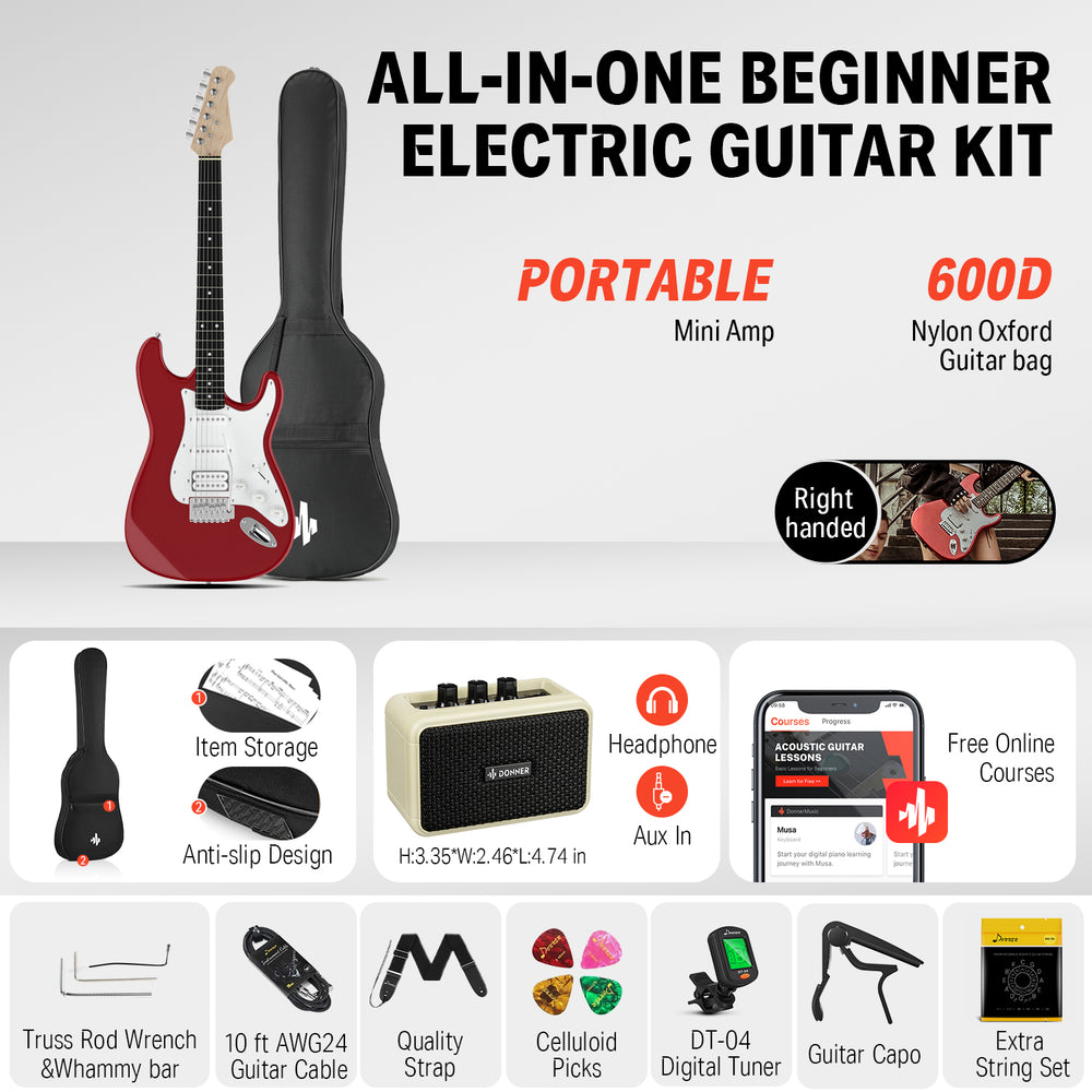 Kit de guitarra eléctrica Donner DST-100B