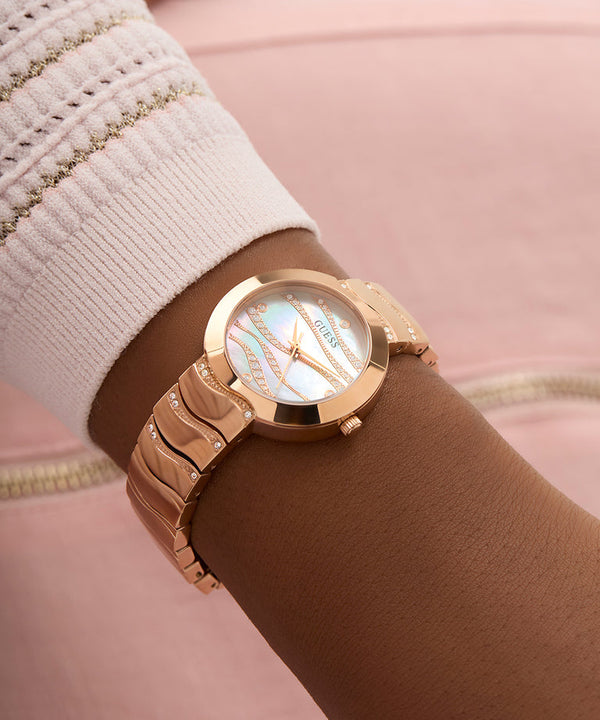 Reloj Dama Rose-Gold Crystal Strap - Guess