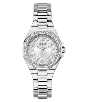 Reloj Dama Silver-Tone Crystal Bezel - Guess