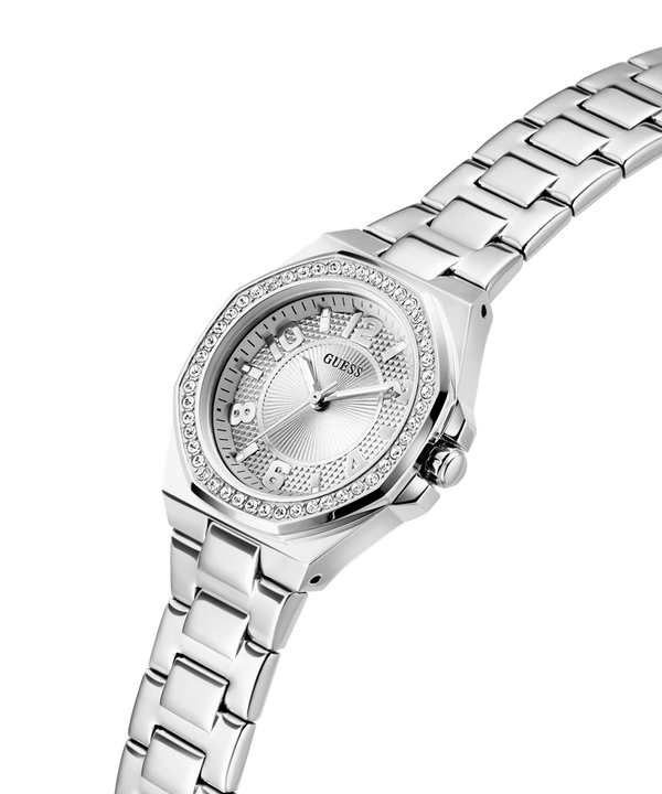 Reloj Dama Silver-Tone Crystal Bezel - Guess