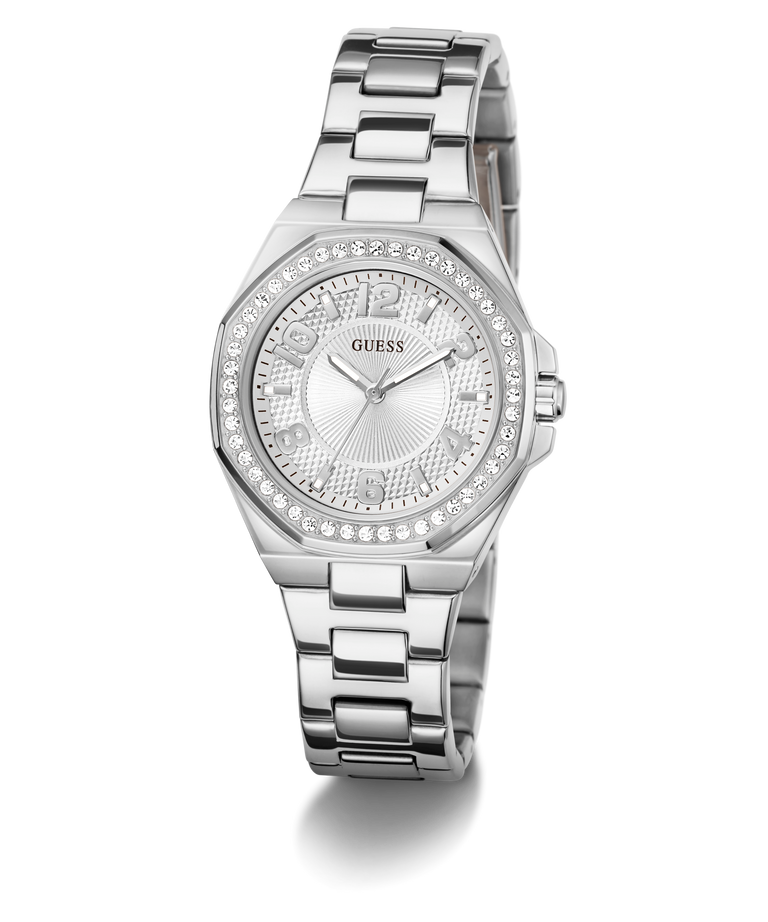 Reloj Dama Silver-Tone Crystal Bezel - Guess