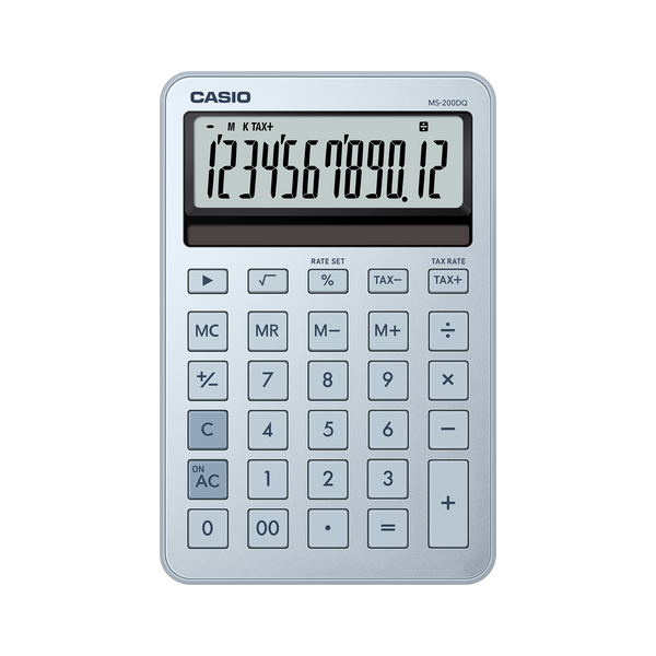 Calculadora de Escritorio - CASIO MS-200DQ-BU Azul Hielo
