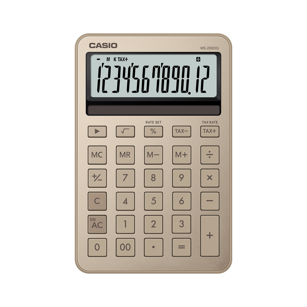 Calculadora de Escritorio - CASIO MS-200DQ-GD Dorada