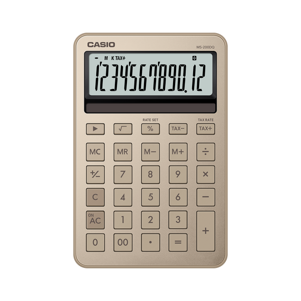 Calculadora de Escritorio - CASIO MS-200DQ-GD Dorada