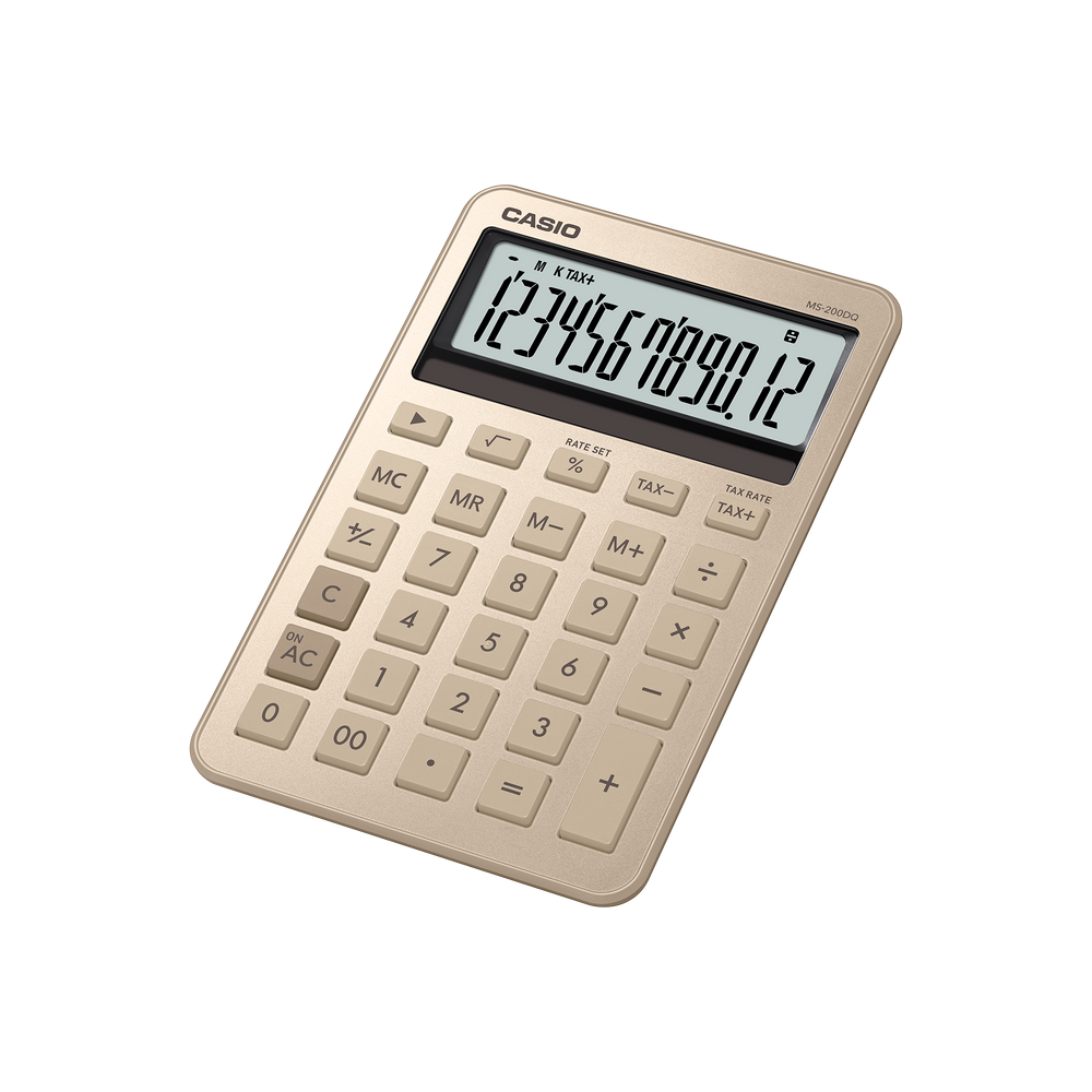 Calculadora de Escritorio - CASIO MS-200DQ-GD Dorada
