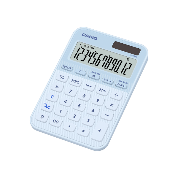 Calculadora de Escritorio CASIO MS-20YC-LB Celeste 12 Dígitos