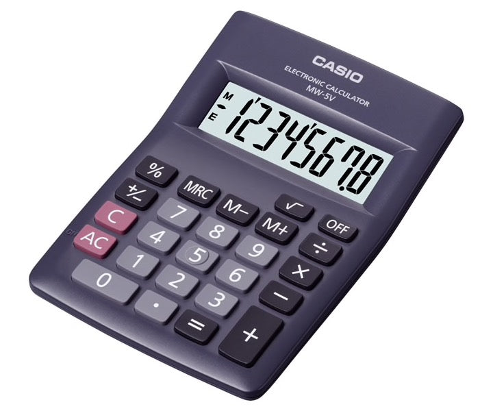 Calculadora Mini de Escritorio - CASIO MW-5V-BK