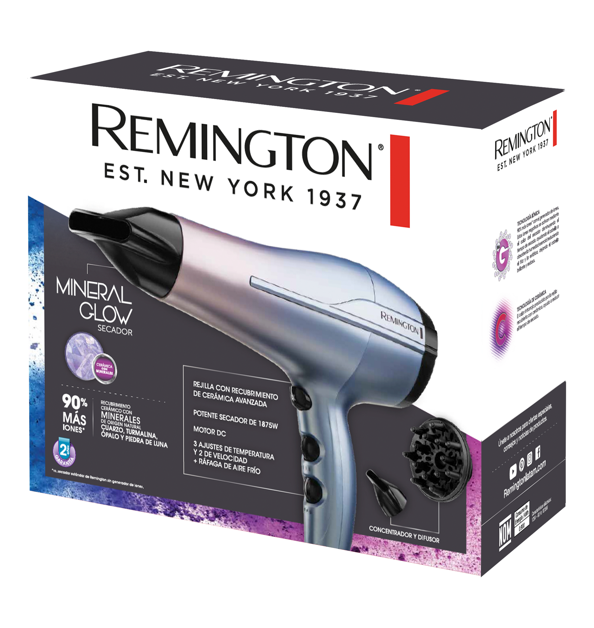 Secadora de Cabello Mineral Glow - Remington